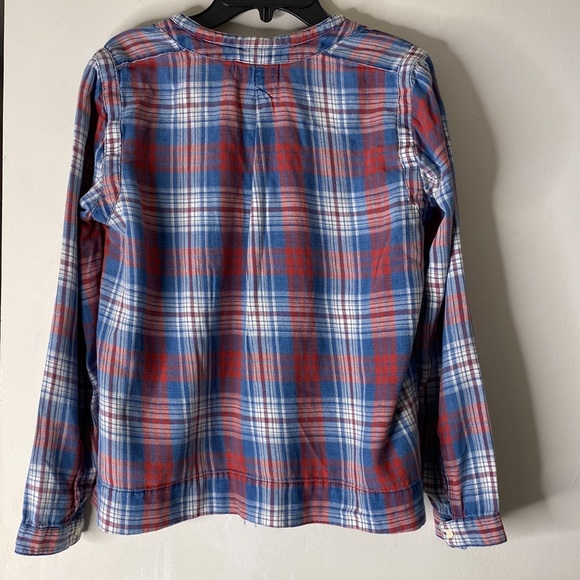 Indigo-Dyed Popover Shirt in Casey Plaid - Size:M - Picture 4 of 10
